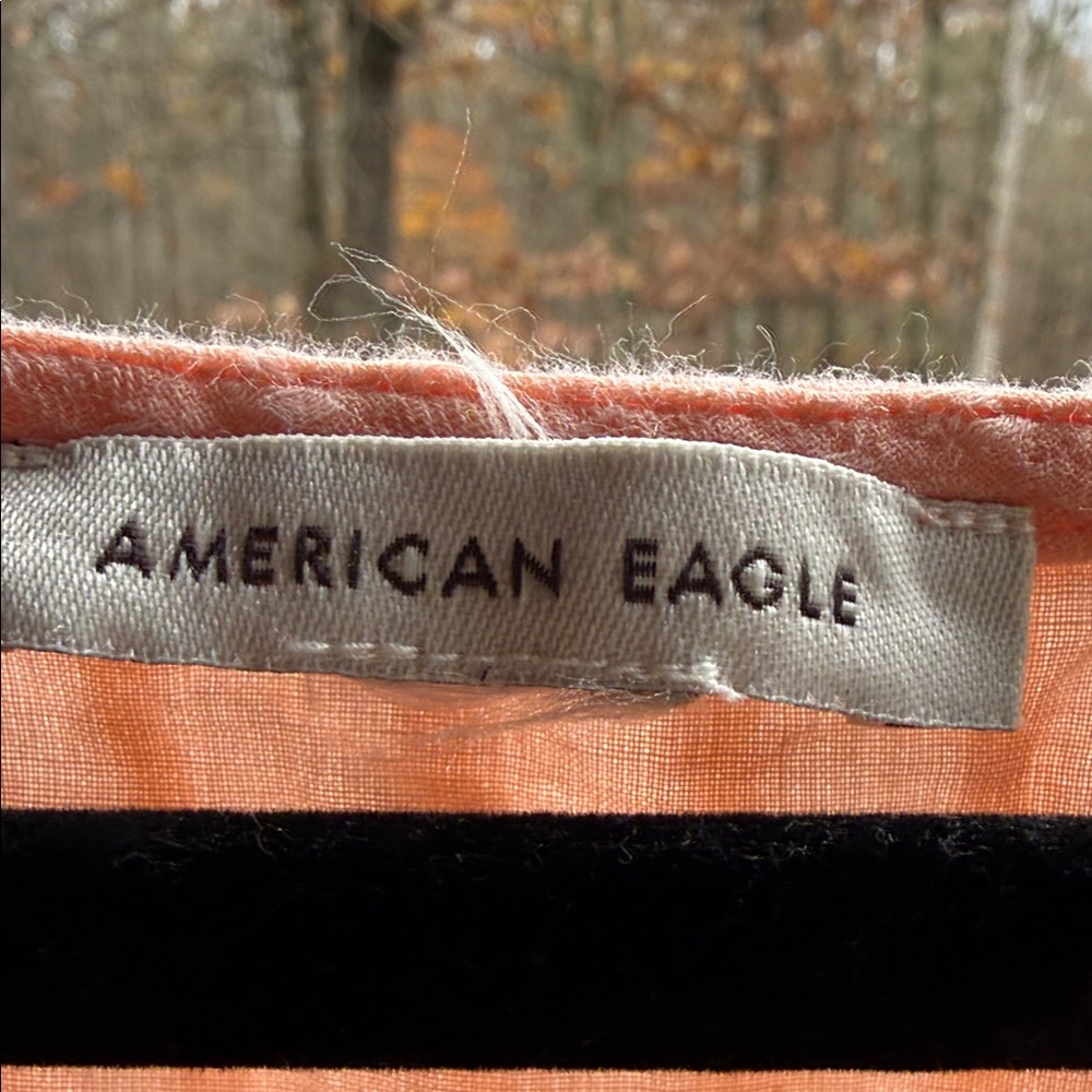 American Eagle Outfitters Tangerine/ Peachy Lace Blouse - Picture 6 of 7